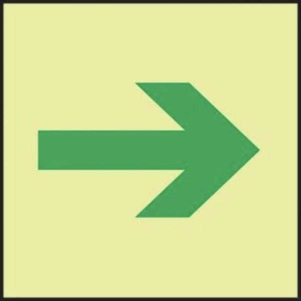 Accuform EVACUATION & FIRST AID, Glow Adhesive Vinyl, 6 in x 6 in MLMR993GE - main